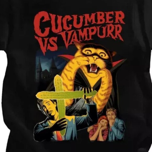 Funny Cat The Return of Vampurr Print T Shirt - Picture 2 of 3